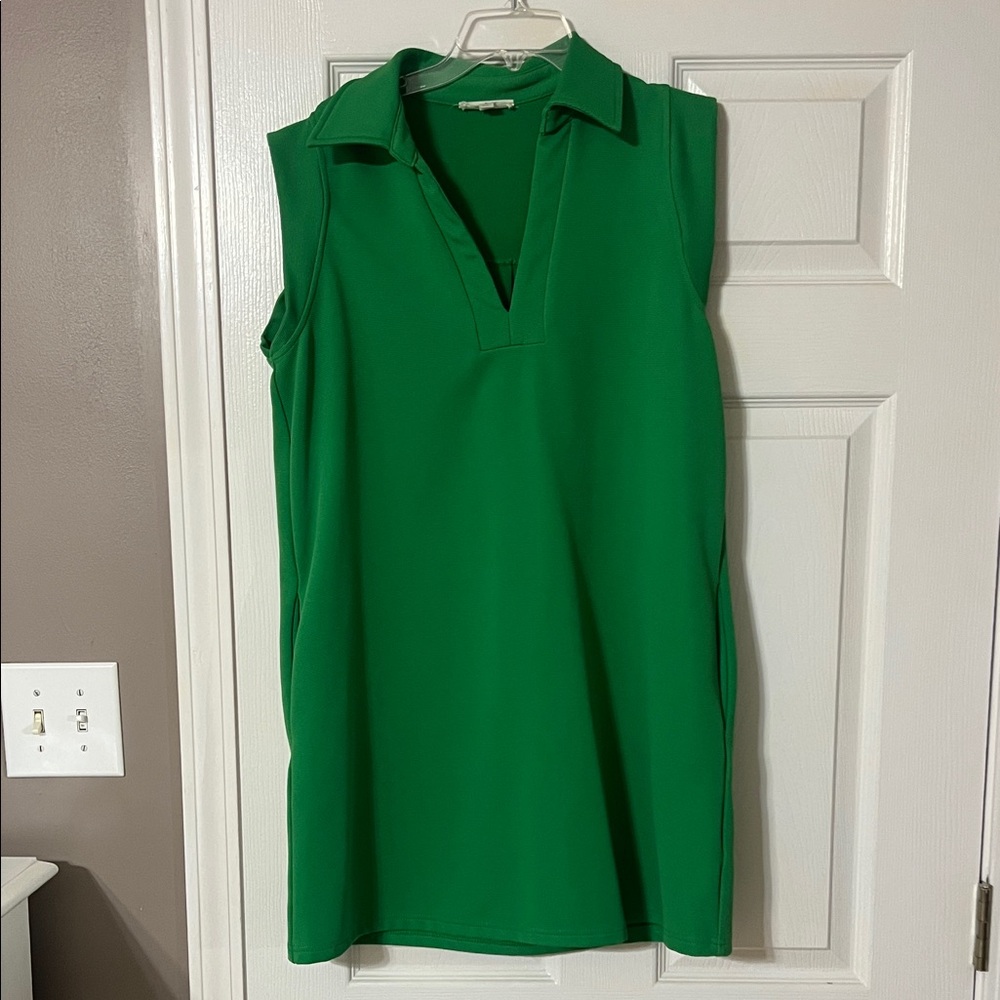 entro Bright Green Sleeveless Polo Shift